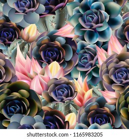 Moda vectorial de la moda con suculentos y cactus