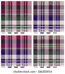 Fashion vector plaid with fashion variant colors.