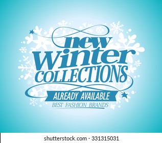 Fashion vector poster New winter collections already available, best fashion brands.