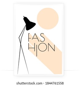 Fashion, vector. Scandinavian minimalist poster design. Wall art, artwork. Wording design, lettering. Modern style art