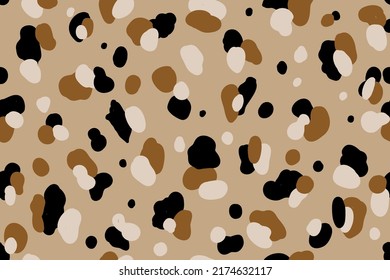 Fashion vector seamless pattern with colorful beige and brown spots