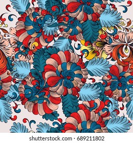 Fashion vector wallpaper pattern with swirl floral elements for design