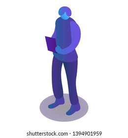 Fashion violet man icon. Isometric of fashion violet man vector icon for web design isolated on white background
