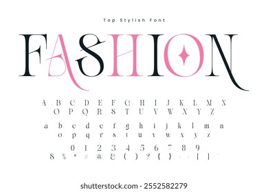 Fashion Wacks Stylish alphabet display vector font and Beautiful luxury Font