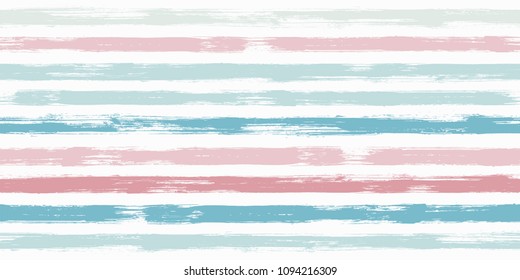 Fashion watercolor brush stripes seamless pattern. Cyan and pink paintbrush lines horizontal seamless texture for backdrop. Hand drown paint strokes graffiti artwork. For cloth.