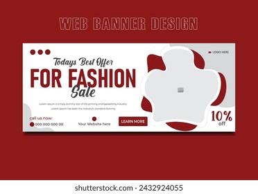 Fashion Web Banner Design Vector Template.