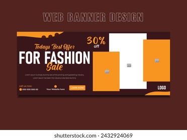 Plantilla de vector de diseño de banner web de moda.