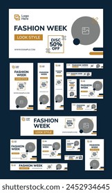 Conjunto de diseño de Anuncio de Web de moda. Telón de fondo y Anuncio móvil conjunto de Plantilla de anuncios.