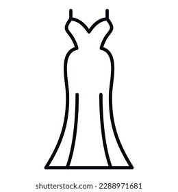 Fashion wedding dress icon outline vector. Woman shower. Skirt luxury