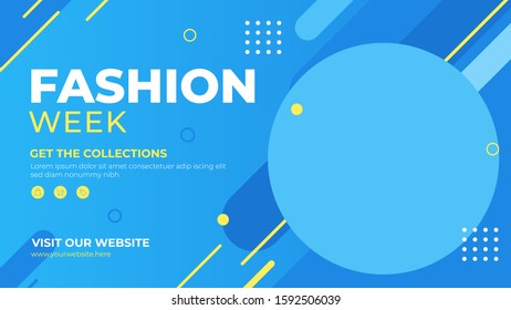 Fashion week banner template. Promotion fashion banner for website, flyer and poster