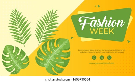 Fashion week banner template. Promotion sale banner for website, flyer and poster