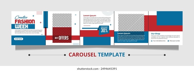 Fashion Week Carousel Template poster design