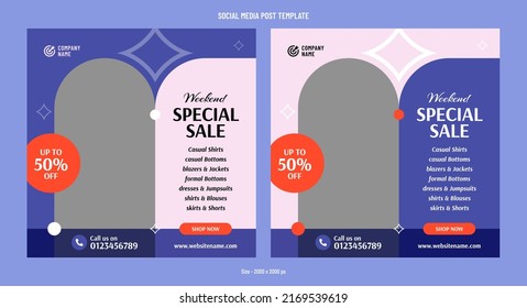 Fashion week sale social media banner template