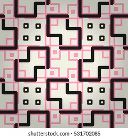 Fashion white decorative seamless pattern background in carpet style. Colored, symmetrical design for fabric, textile, ads or other purpose. Smooth medley repeatable backdrop. Classic decor.