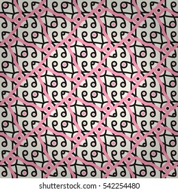 Fashion white geometric seamless pattern in biologic style.