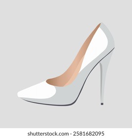 fashion white high heel vector 