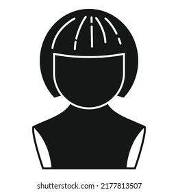 Fashion wig icon simple vector. Hair style. Short beauty
