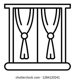 Fashion window drapery icon. Outline fashion window drapery vector icon for web design isolated on white background