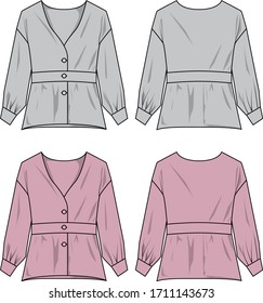 Fashion woman coat  vector template pattern