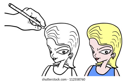 Fashion woman draw