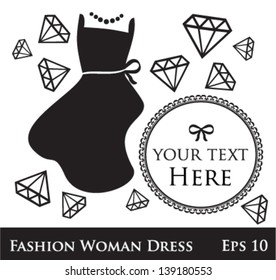 Fashion Woman Dress Vector Illustration