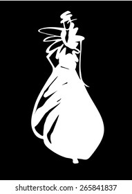 Fashion woman hand drawn sketch , vector illustration