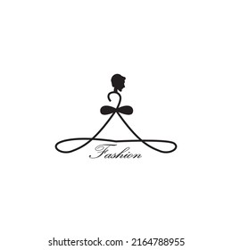 fashion woman logo hanger illustration design vector template