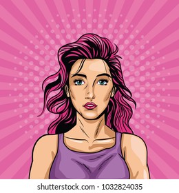 Fashion Woman Pop Art Cartoon Stock Vector (Royalty Free) 1036916272