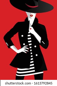 Fashion woman in pop art style. Vector illustration