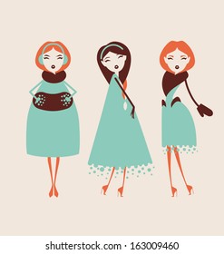 fashion woman posing isolated on light background vector illustration eps 10