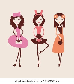 fashion woman posing isolated on light background vector illustration eps 10