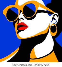 fashion woman retro futuristic illustration vector clip art poster artwork wallpaper print art editable