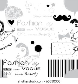  fashion woman seamless pattern background