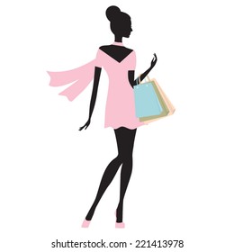 63,720 Shopping girl silhouette Images, Stock Photos & Vectors ...