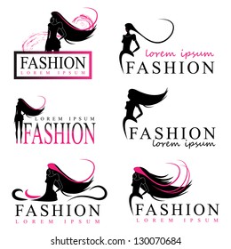 Fashion Woman Silhouette Isolated On White Background - Vector Illustration, Graphic Design Editable For Your Design. Fashion Logo