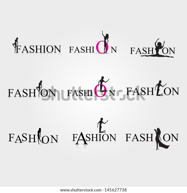 Fashion Woman Silhouette Set Isolated On Stock Vector (Royalty Free ...