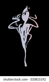 Fashion woman sketch hand painted .Fashion illustration , vector .