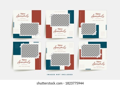 Fashion woman social media template with colorful background premium vector