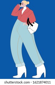 Fashion woman in streetstyle look