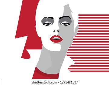 Fashion woman in style pop art.