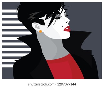 Fashion woman in style pop art.