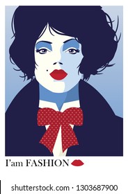 Fashion woman in style pop art.