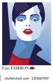 Fashion woman in style pop art.