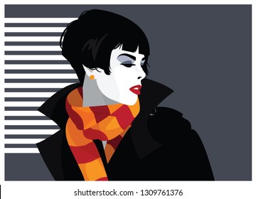 Fashion woman in style pop art.