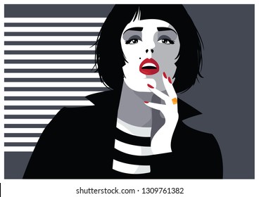 Fashion woman in style pop art.