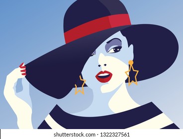 Fashion woman in style pop art.