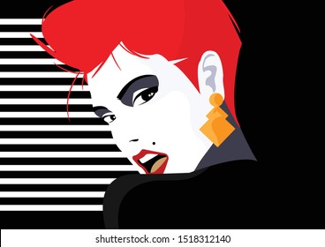Fashion woman in style pop art.