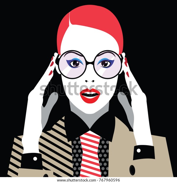 Fashion Woman Style Pop Art Vector Stock Vector Royalty Free 767960596 