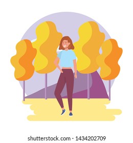 Fashion woman and trees design