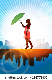 Fashion woman with umbrella